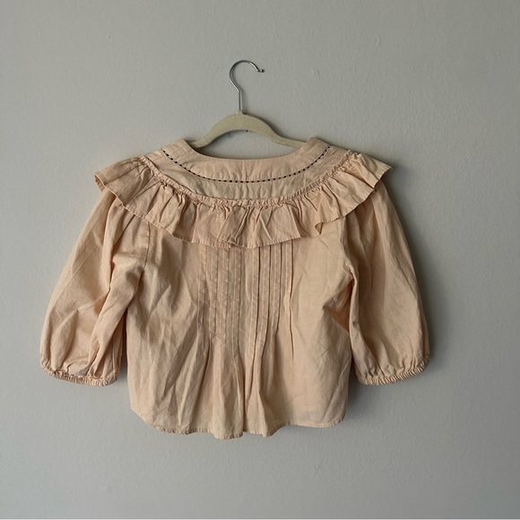 Free People Sylvia Cotton Ruffle Blousein Peach Bohemian Cottagecore S - Picture 7 of 8